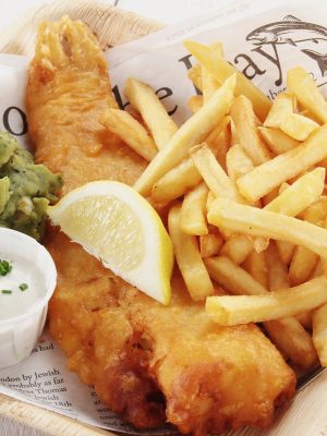 traditional British fish and chips; Shutterstock ID 284006963